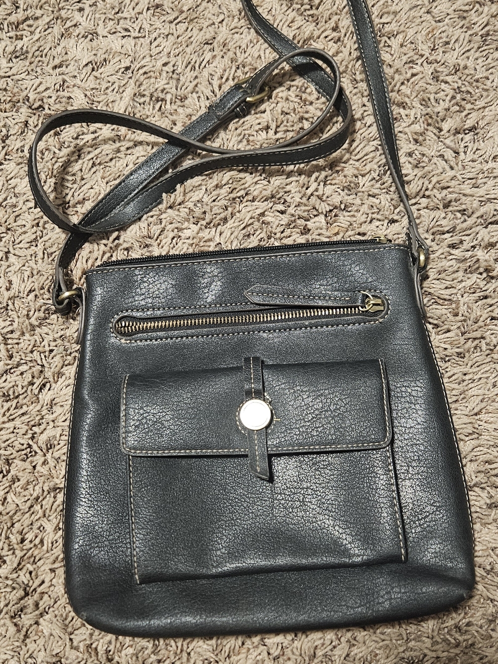 Classic St.John's Bay Black Crossbody Pocket Bag